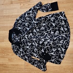 Catherine Malandrino B/W eiffel tower blouse sz small